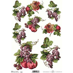 Papier ryżowy do decoupage A4, Owoce